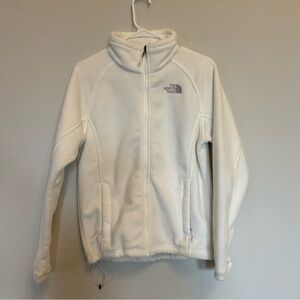 The North Face White Fleece Zip Up Jacket size Medium